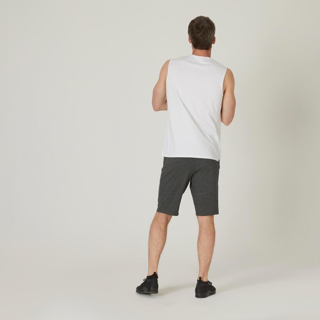 Stretchy Cotton Fitness Tank Top, Snow White, No Color, large image number 3