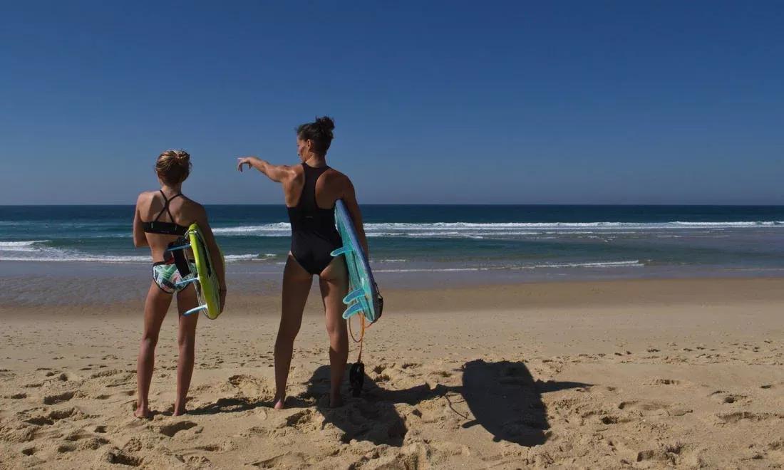 Kids Girls Surf Swimsuit Crop Top - Baha 900, Green, No Color, large image number 14