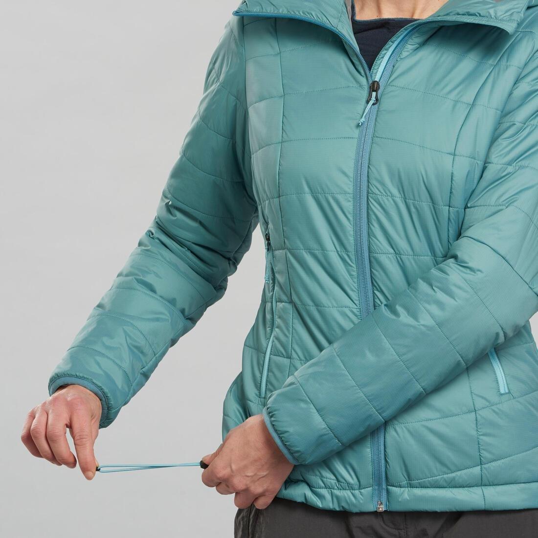 PURPLE Women's Mountain Trekking Padded Jacket with Hood - MT100 -5?�C, , large image number 2