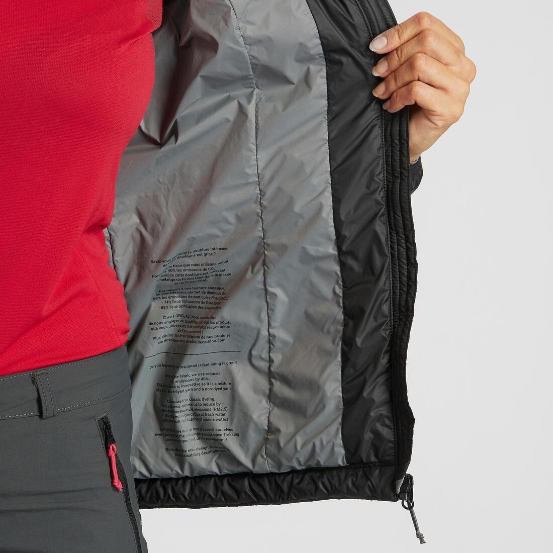PURPLE Women's Mountain Trekking Padded Jacket with Hood - MT100 -5?�C, , large image number 4
