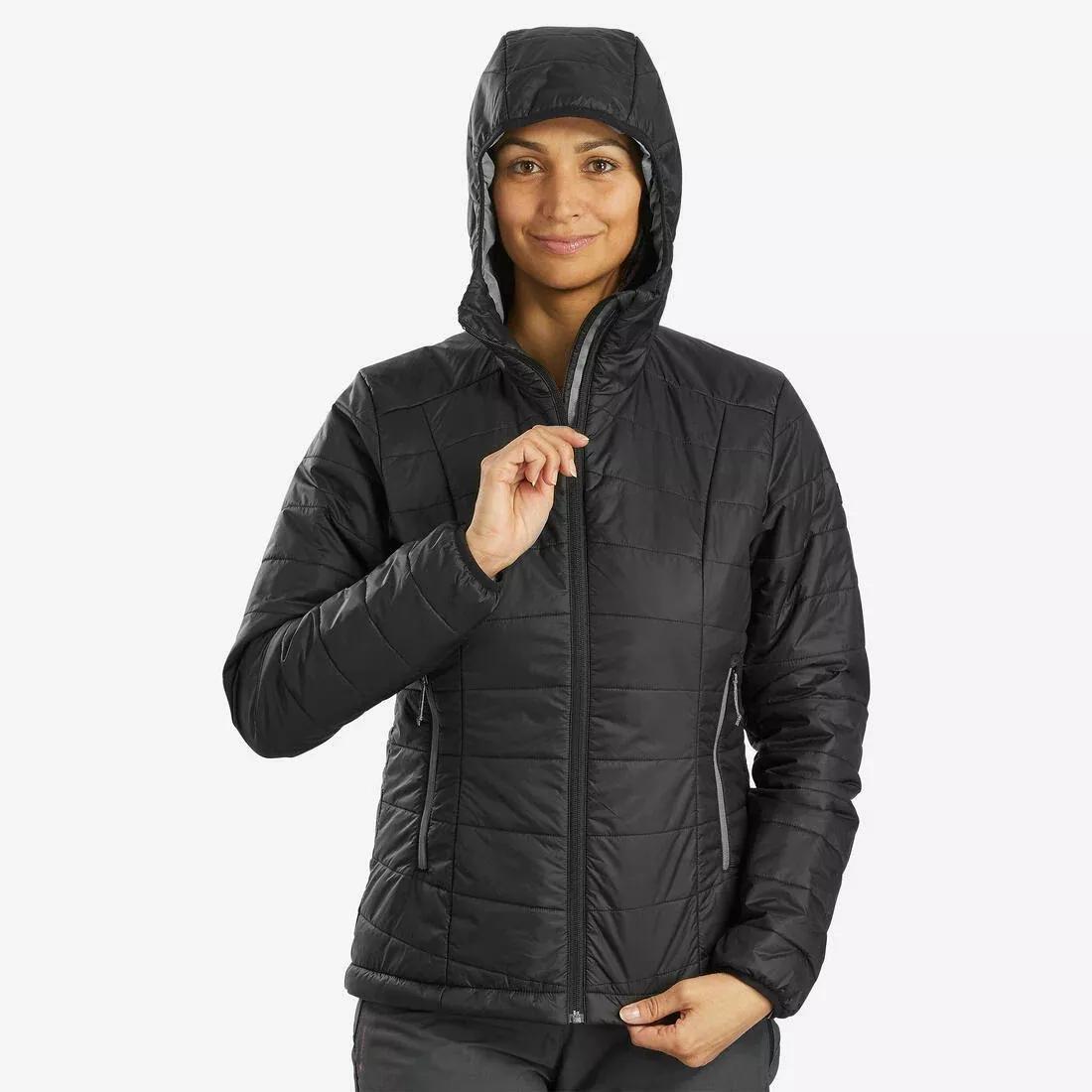 PURPLE Women's Mountain Trekking Padded Jacket with Hood - MT100 -5?�C, , large image number 9