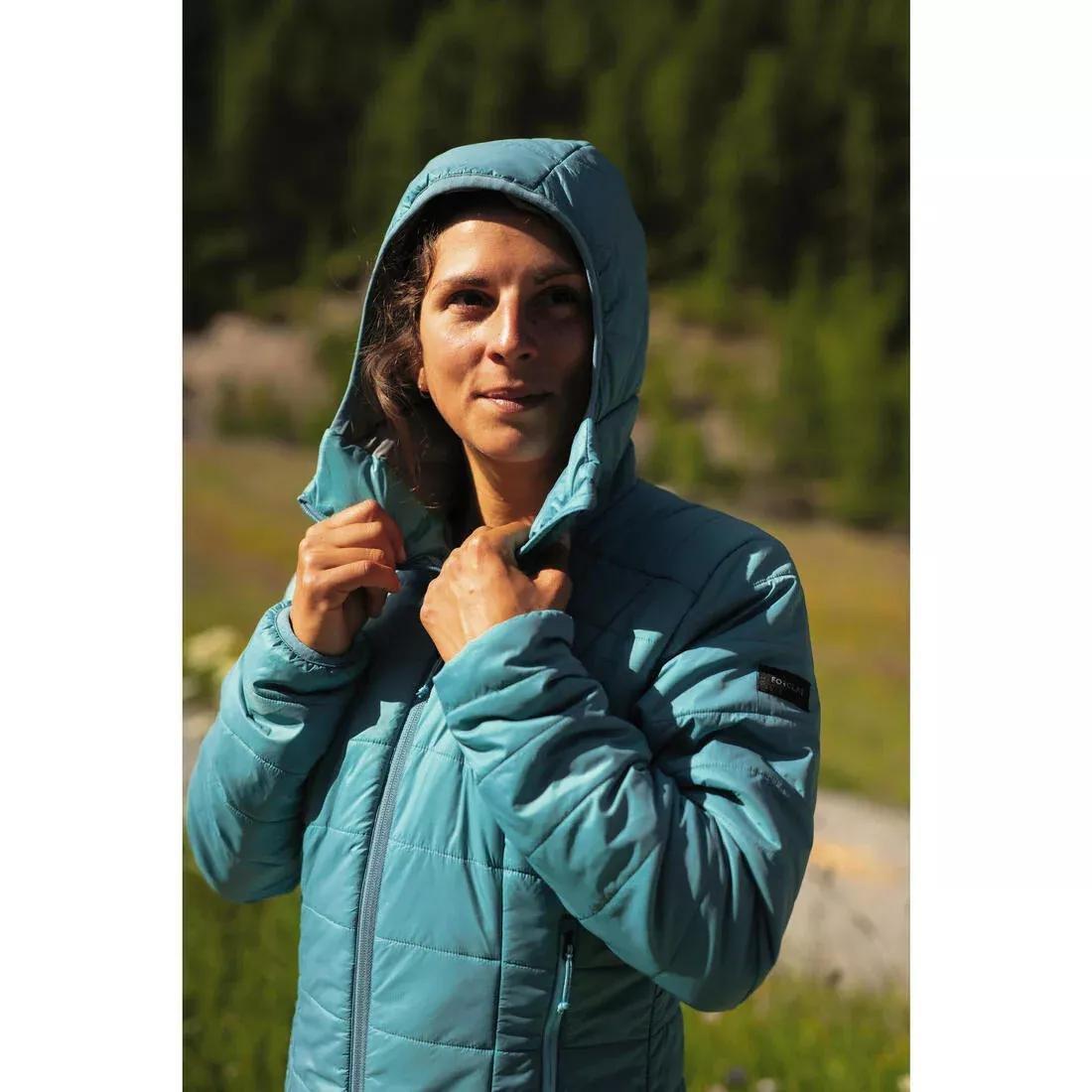 PURPLE Women's Mountain Trekking Padded Jacket with Hood - MT100 -5?�C, , large image number 13