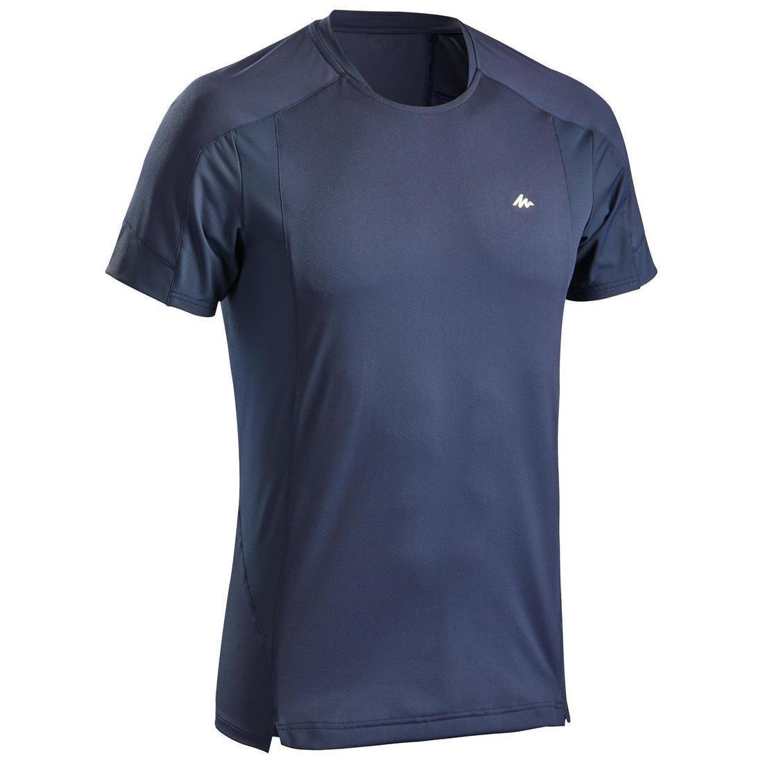 Men Short-Sleeved Mountain Walking T-Shirt - MH500, Blue, No Color, large image number 0