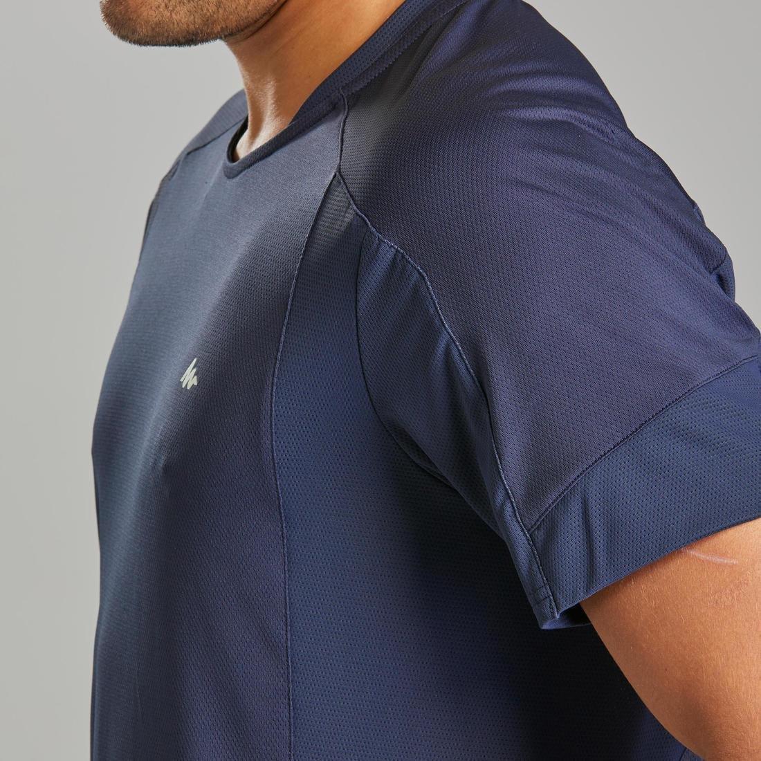 Men Short-Sleeved Mountain Walking T-Shirt - MH500, Blue, No Color, large image number 3