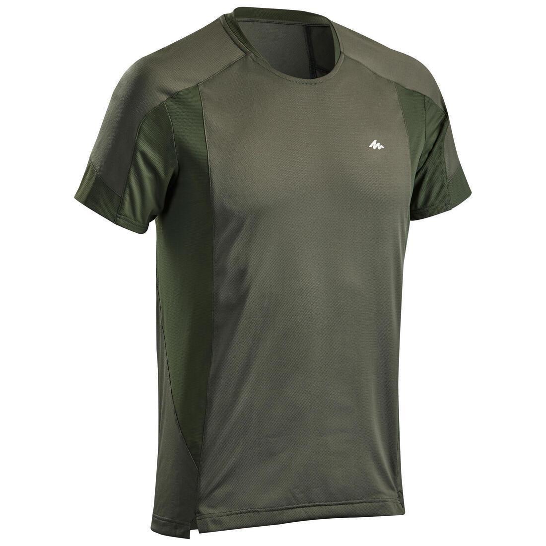 Men Short-Sleeved Mountain Walking T-Shirt - MH500, Blue, No Color, large image number 4