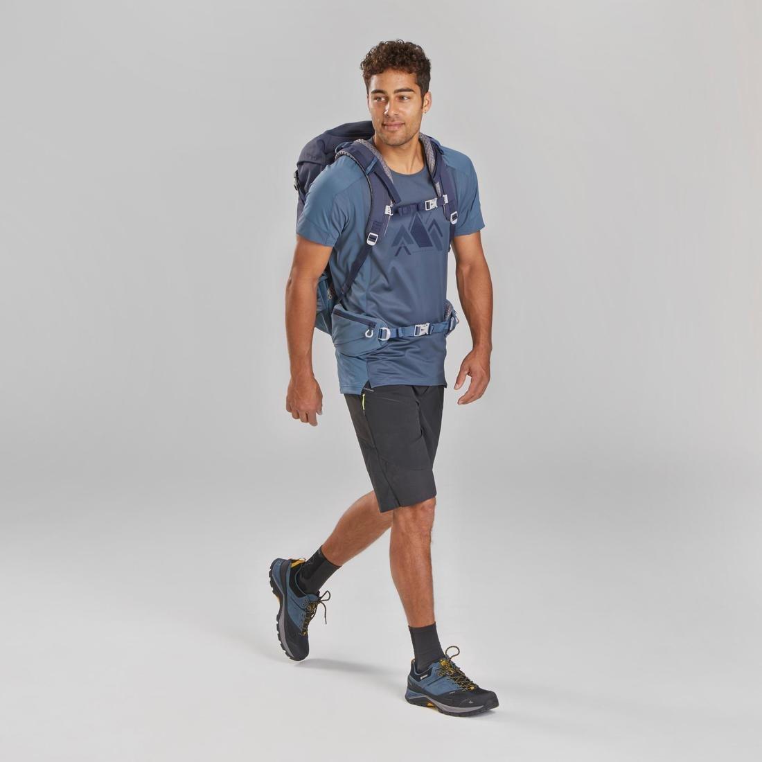 Men Hiking Synthetic Short-Sleeved T-Shirt Mh500, Blue, , large image number 3