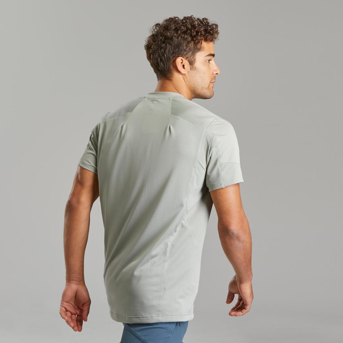 Men Hiking Synthetic Short-Sleeved T-Shirt Mh500, Blue, , large image number 8