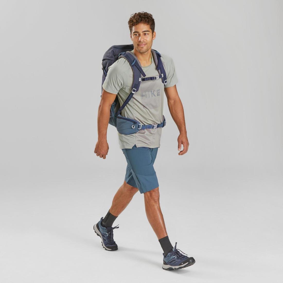 Men Hiking Synthetic Short-Sleeved T-Shirt Mh500, Blue, , large image number 9
