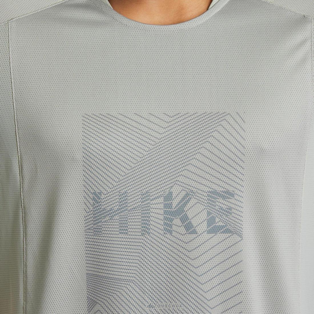 Men Hiking Synthetic Short-Sleeved T-Shirt - MH500, Blue, No Color, large image number 12