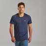 QUECHUA - Men Hiking Synthetic Short-Sleeved T-Shirt Mh500, Blue