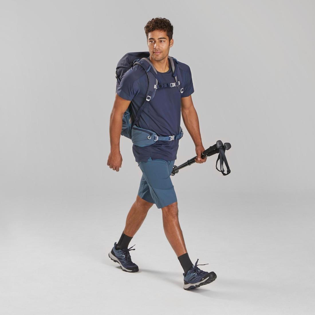 Men Short-Sleeved Mountain Walking T-Shirt - MH500, Grey, No Color, large image number 10