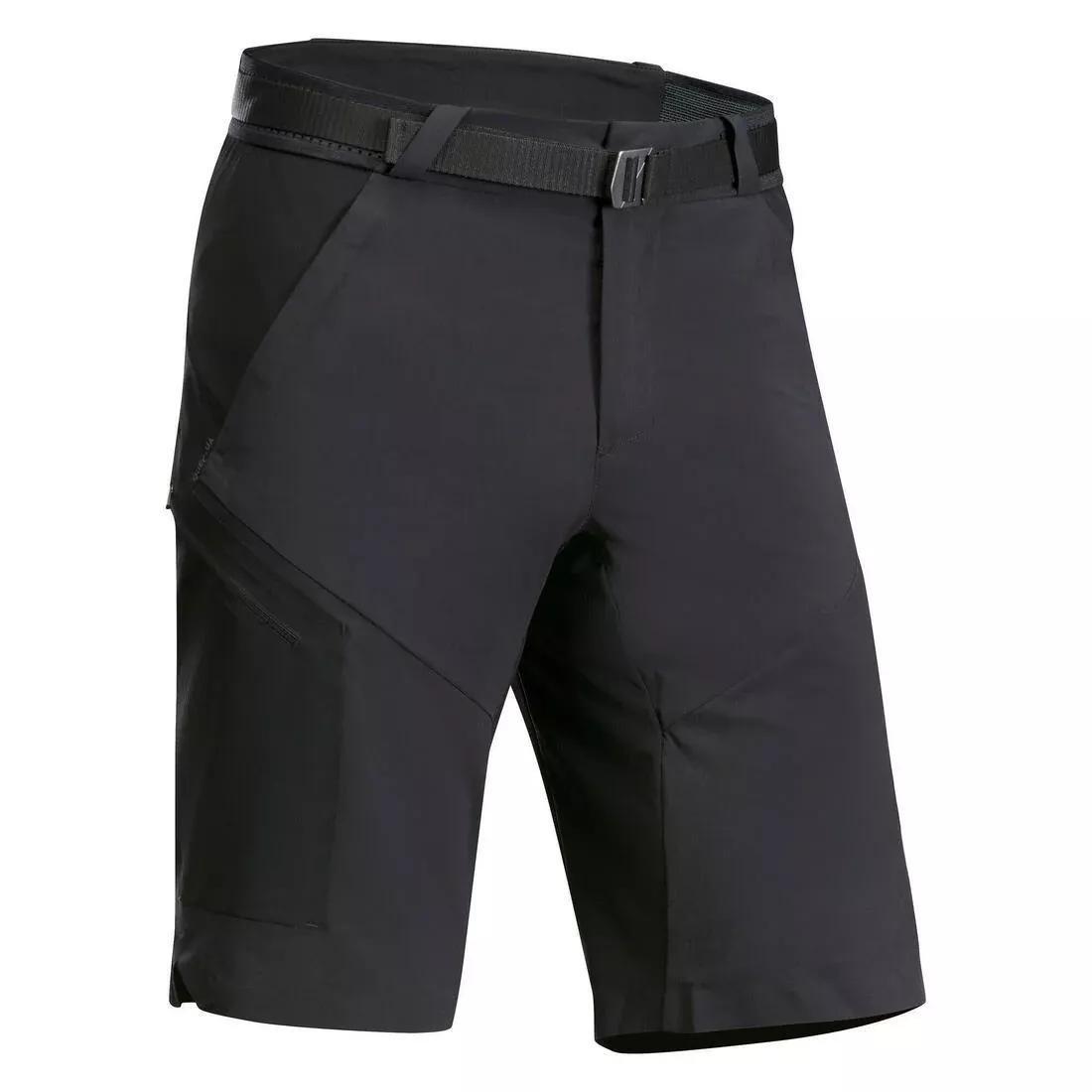 Men Long Mountain Hiking Shorts - Mh500 , Black, No Color, large image number 1
