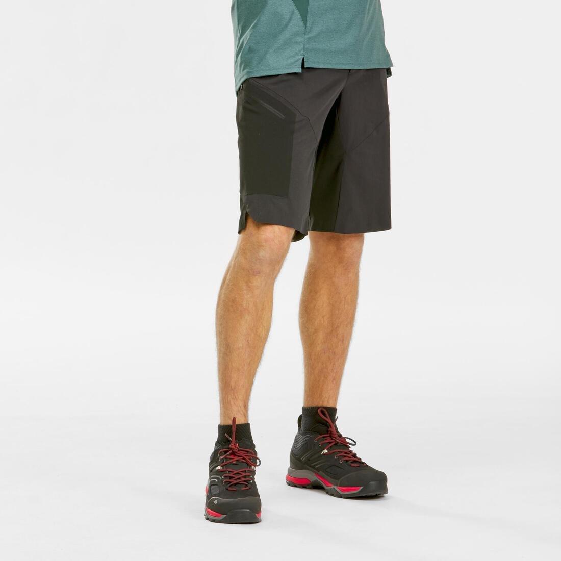 Men Long Mountain Hiking Shorts - Mh500 , Black, , large image number 4