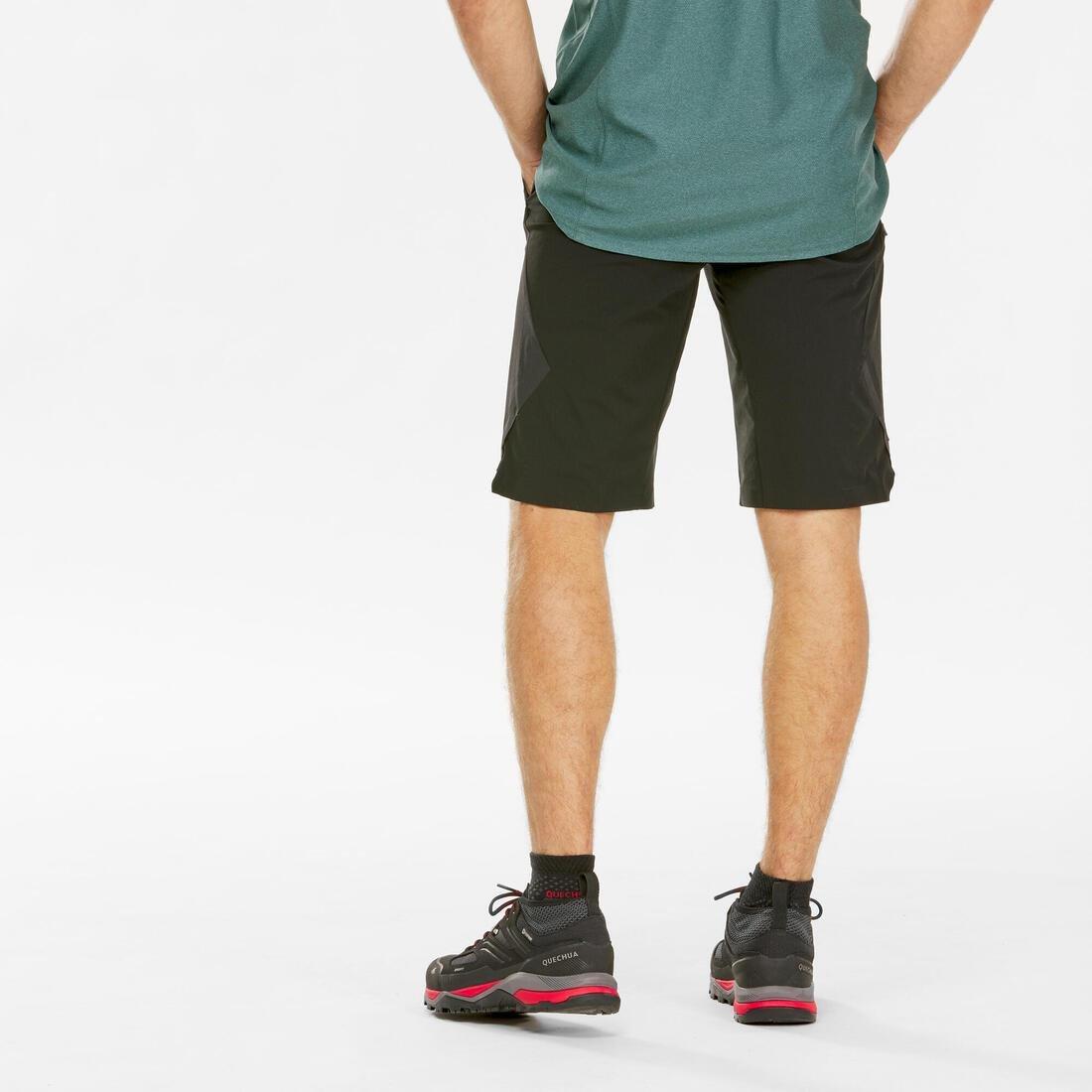 Men Long Mountain Hiking Shorts - Mh500 , Black, , large image number 5