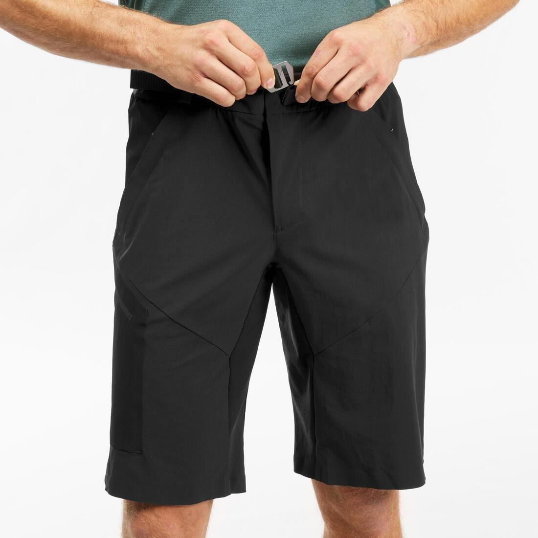 Men Long Mountain Hiking Shorts - Mh500 , Black, , large image number 9