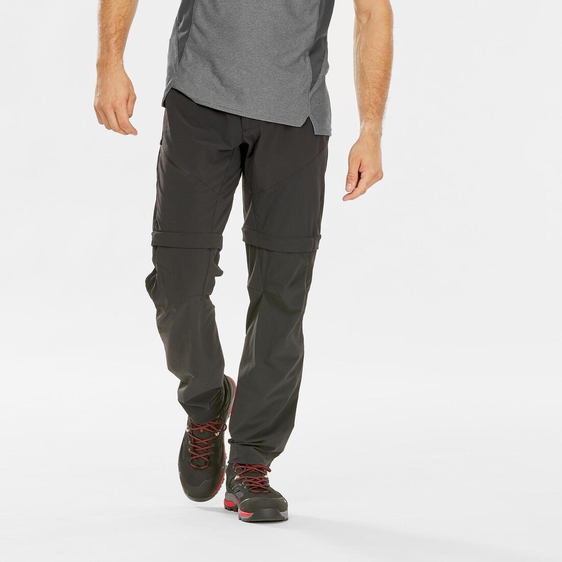 Mens Hiking Zip-Off Trousers Mh550, Black, , large image number 1