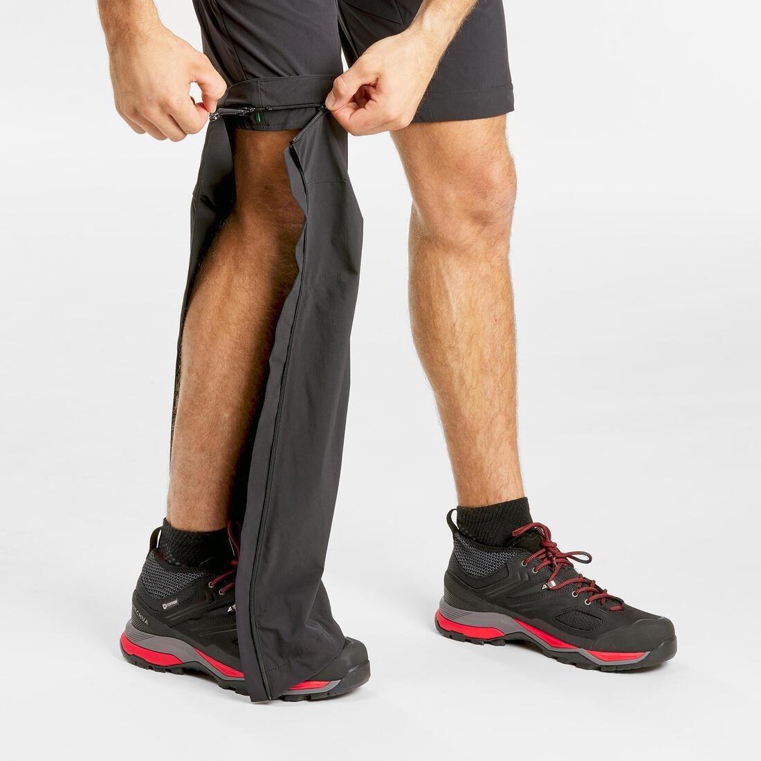 Mens Hiking Zip-Off Trousers Mh550, Black, , large image number 3