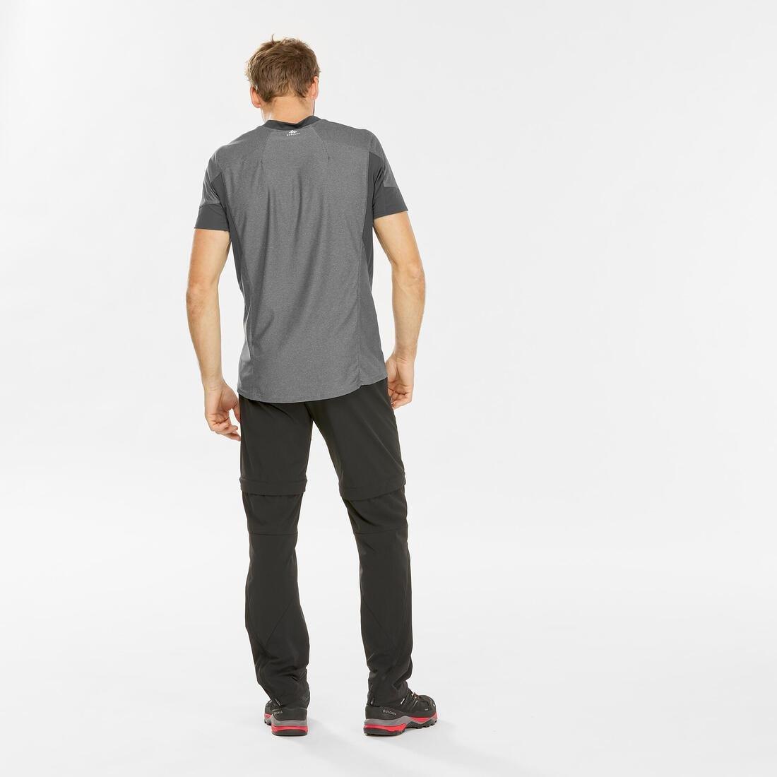 Mens Hiking Zip-Off Trousers Mh550, Black, , large image number 4