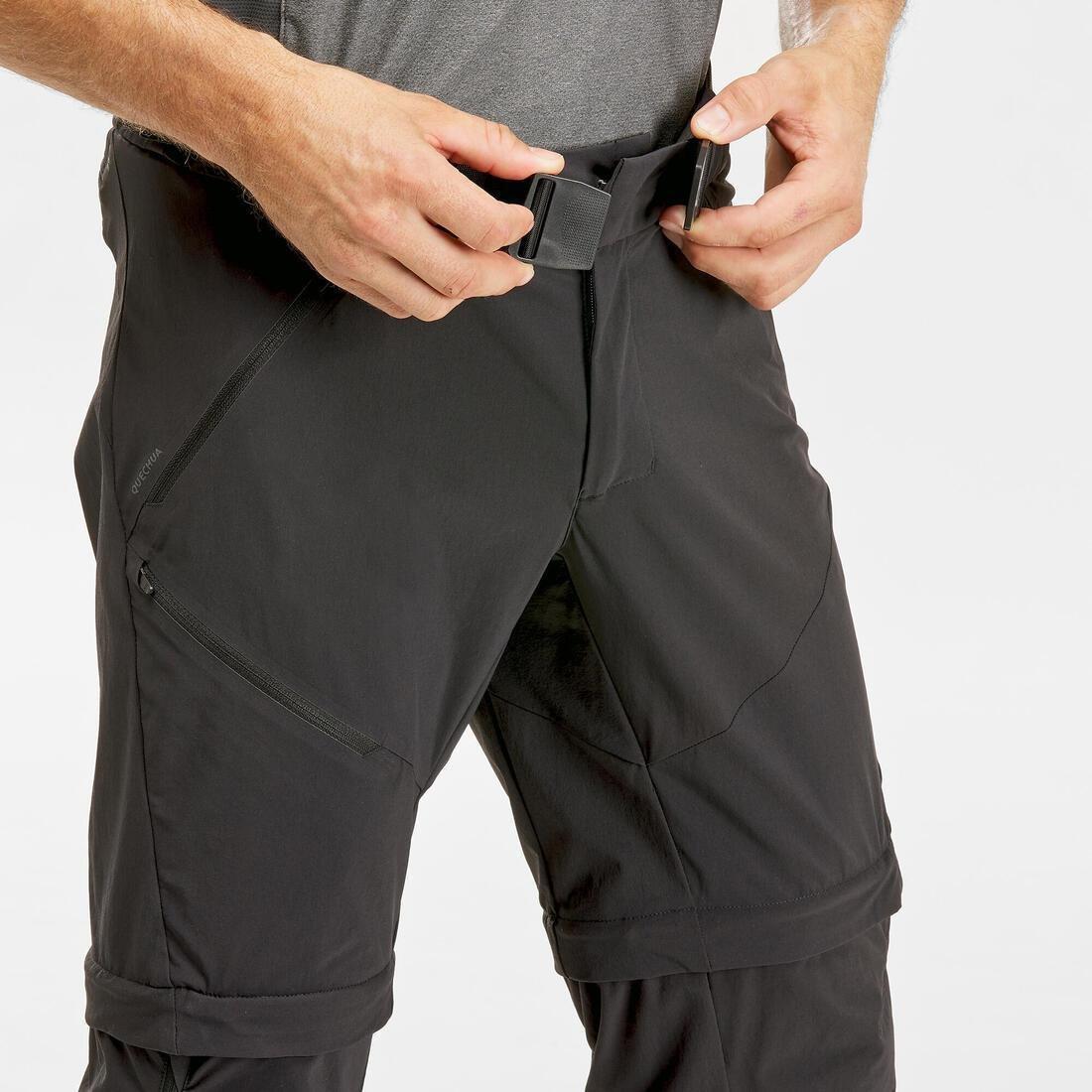 Mens Hiking Zip-Off Trousers Mh550, Black, , large image number 6