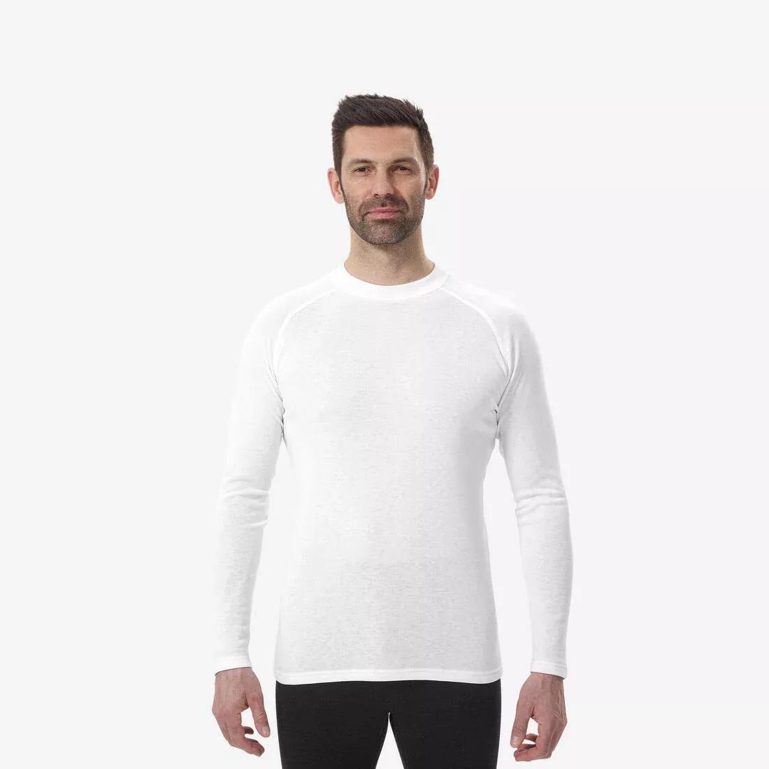 Men Ski Base Layer Top - Bl 100, Snow White, No Color, large image number 2