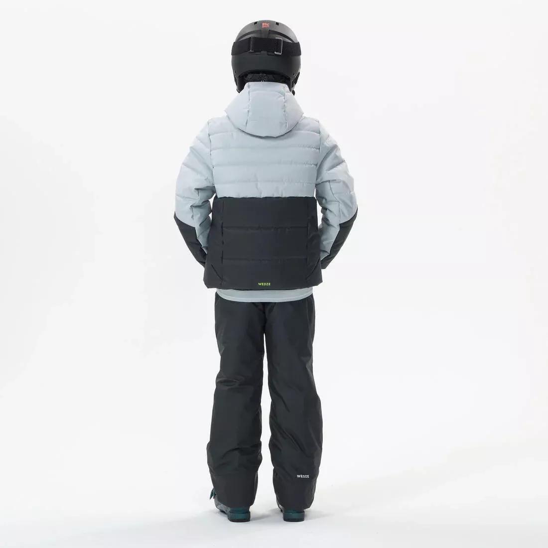 Kids Boys Waterproof Padded Ski Jacket 180 Warm, Grey, No Color, medium