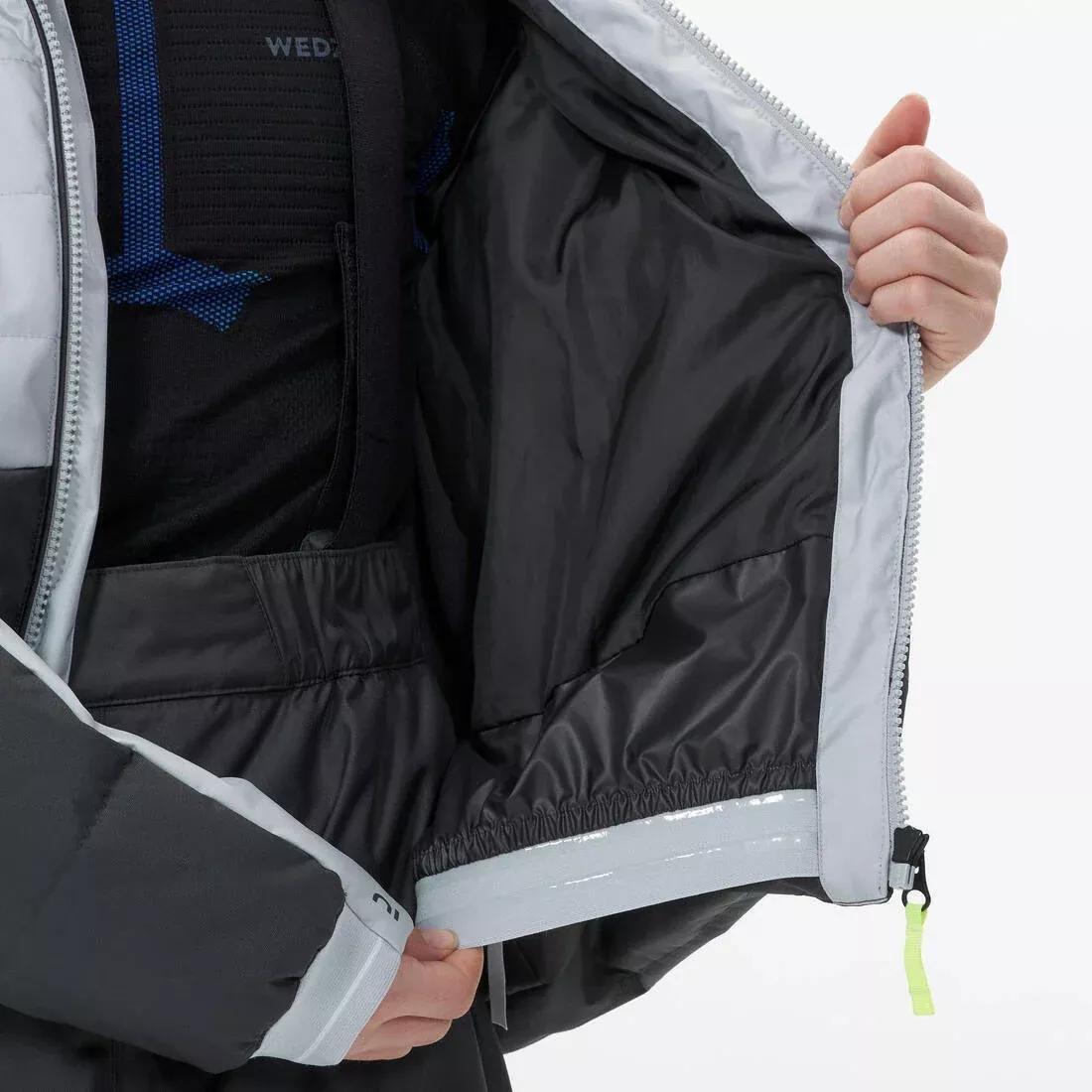 Kids Boys Waterproof Padded Ski Jacket 180 Warm, Grey, , large image number 6