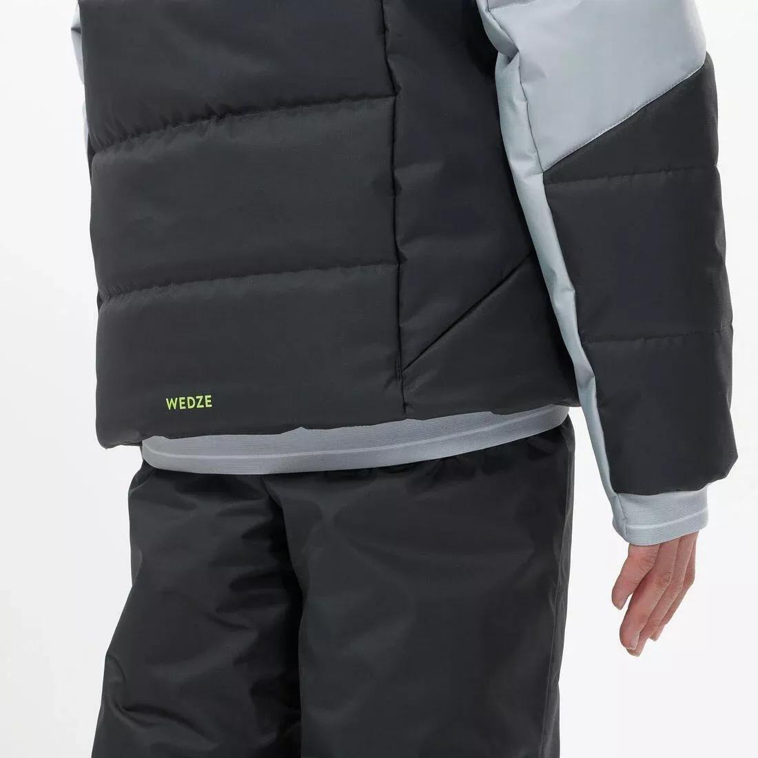 Kids Boys Waterproof Padded Ski Jacket 180 Warm, Grey, , large image number 7