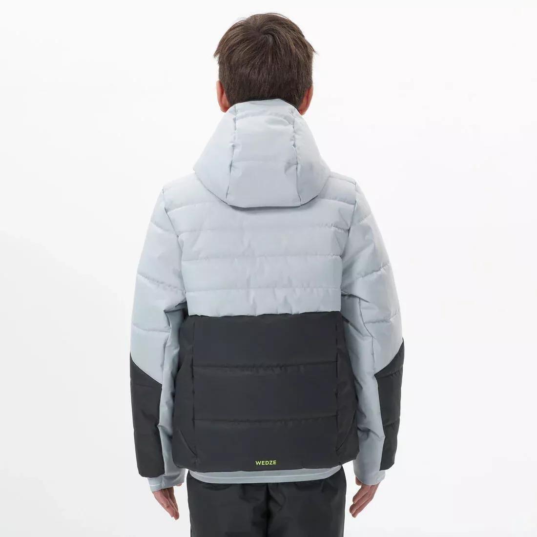 Kids Boys Waterproof Padded Ski Jacket 180 Warm, Grey, , large image number 9