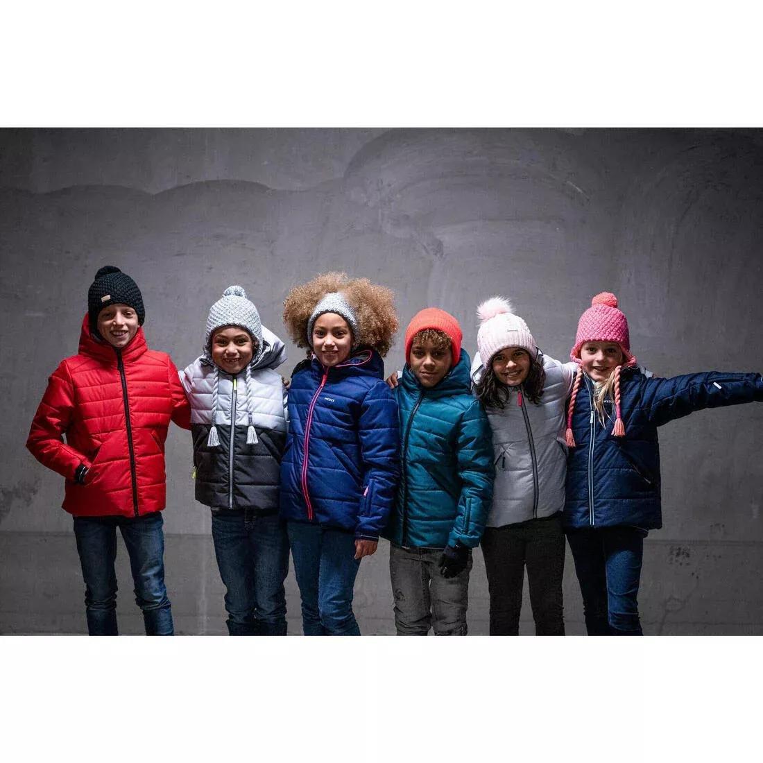 Kids Boys Waterproof Padded Ski Jacket 180 Warm, Grey, No Color, large image number 13