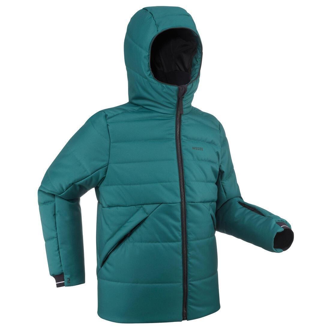 TURQUOISE Very warm and waterproof children's padded ski jacket 180 WARM, , large image number 0