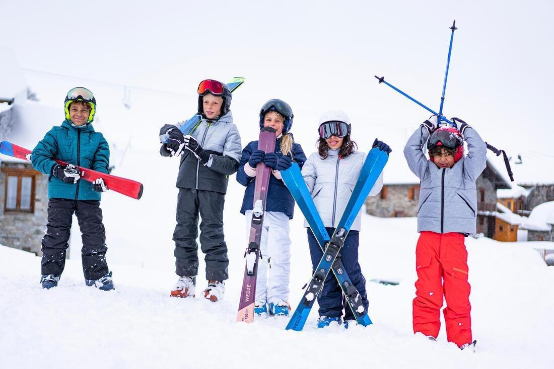 TURQUOISE Very warm and waterproof children's padded ski jacket 180 WARM, , large image number 4