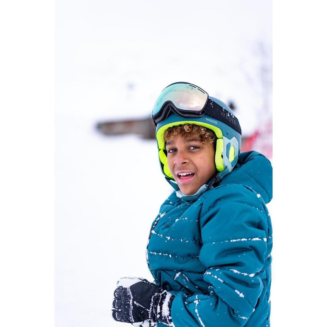 TURQUOISE Very warm and waterproof children's padded ski jacket 180 WARM, , large image number 8