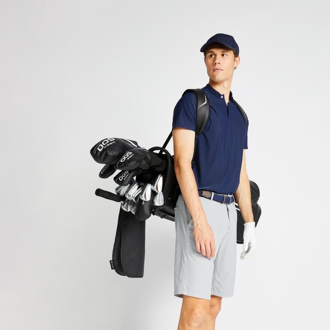 NAVY BLUE Men's golf short-sleeved polo shirt WW900 petrol, No Color, large image number 7