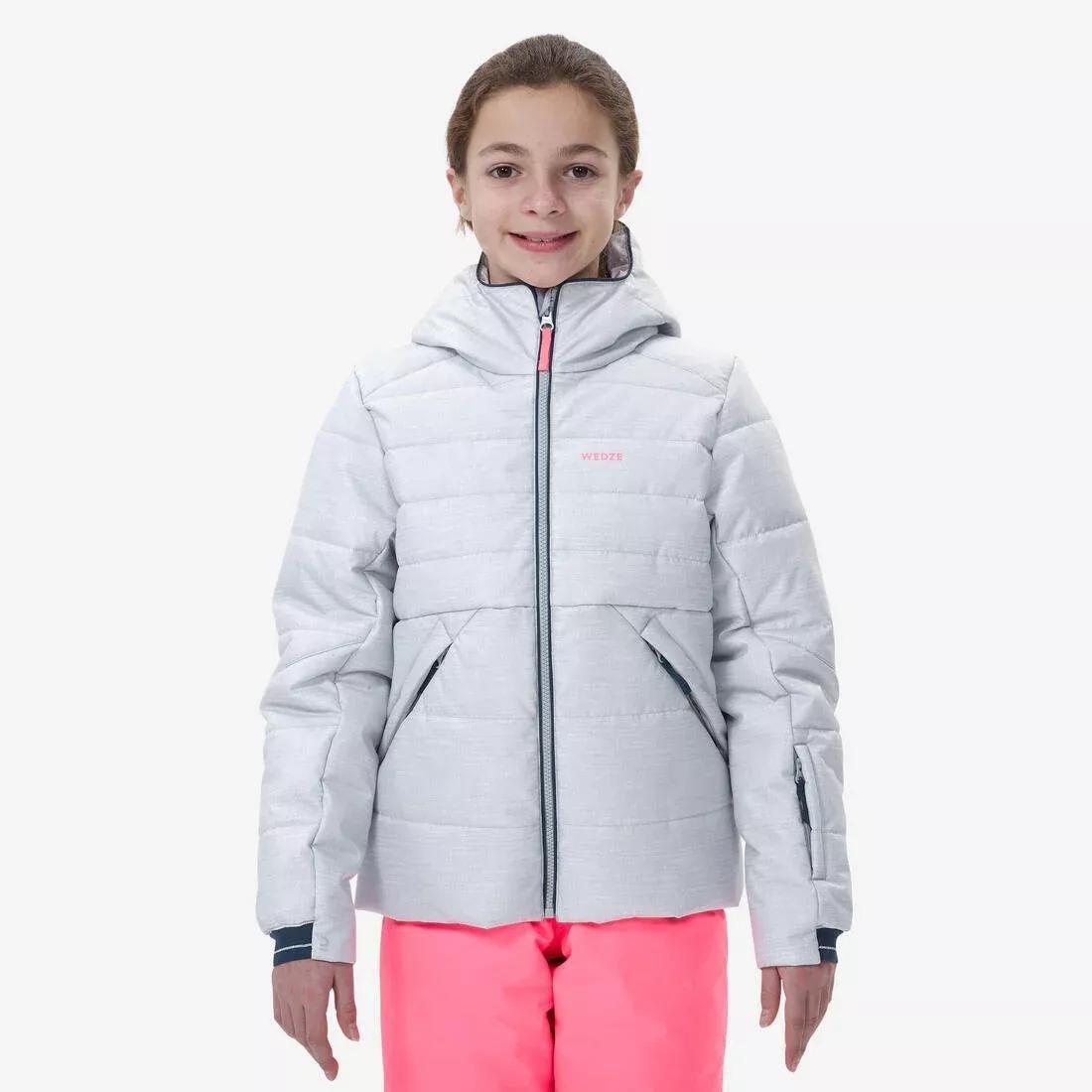 Kids Unisex Extra Warm And Waterproof Padded Ski Jacket - 180 Warm, Pearl Grey, , large image number 0