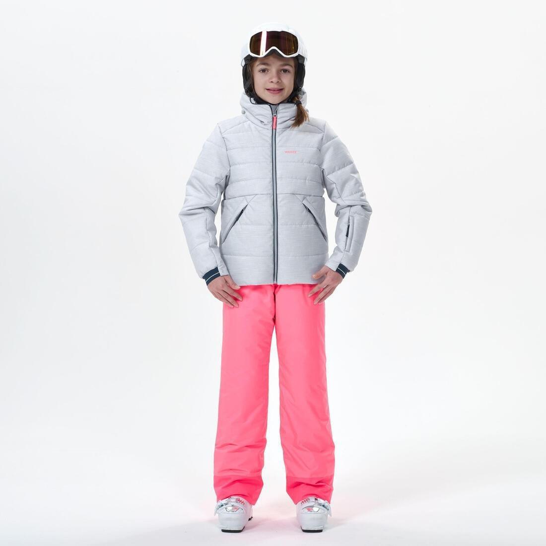 Kids Unisex Extra Warm And Waterproof Padded Ski Jacket - 180 Warm, Pearl Grey, , large image number 1