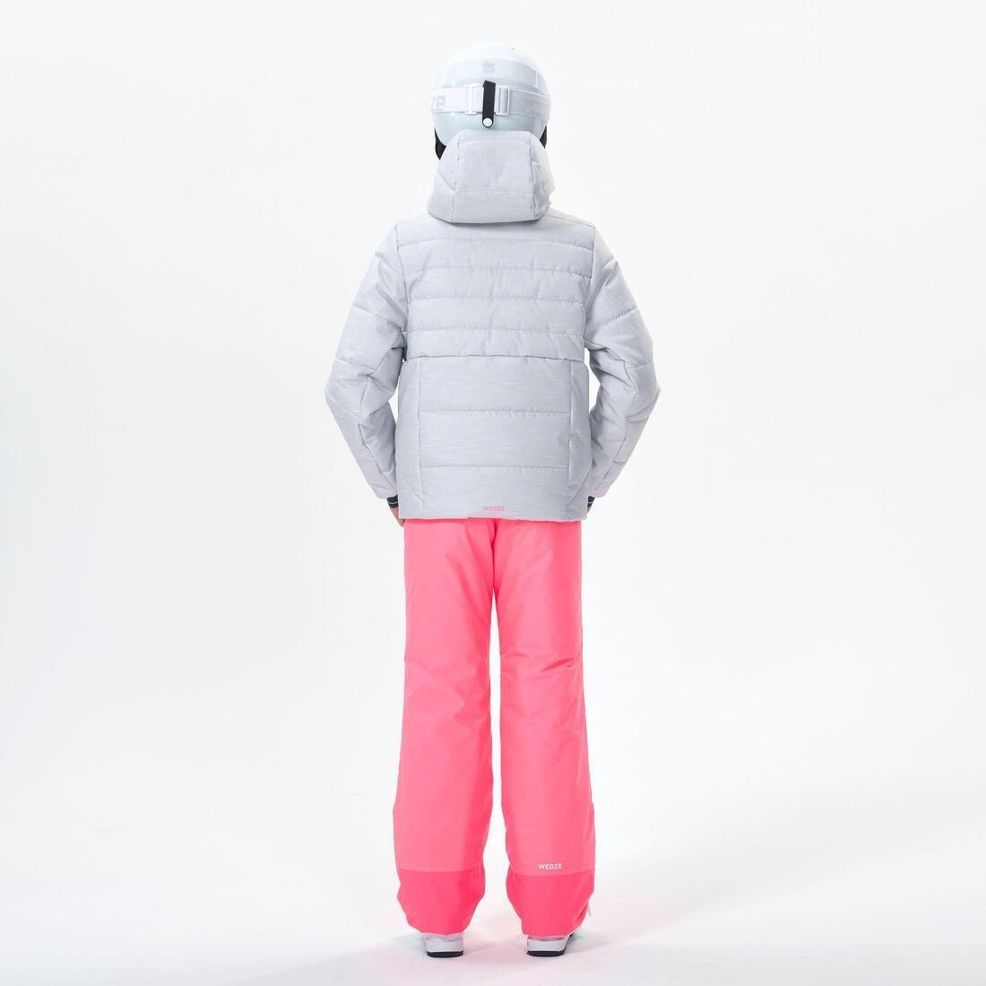 Kids Unisex Extra Warm And Waterproof Padded Ski Jacket - 180 Warm, Pearl Grey, No Color, medium