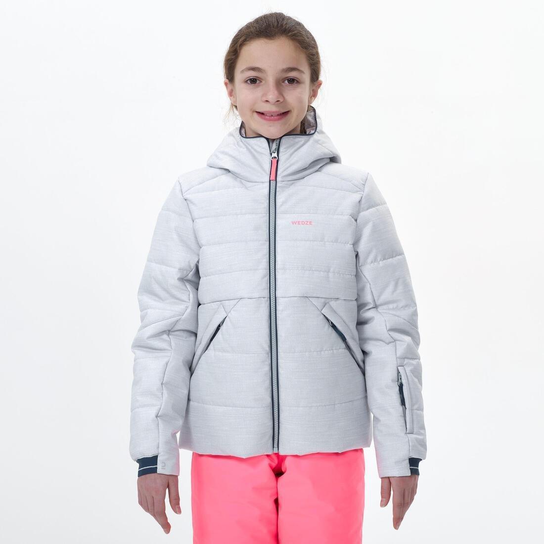 Kids Unisex Extra Warm And Waterproof Padded Ski Jacket - 180 Warm, Pearl Grey, No Color, medium