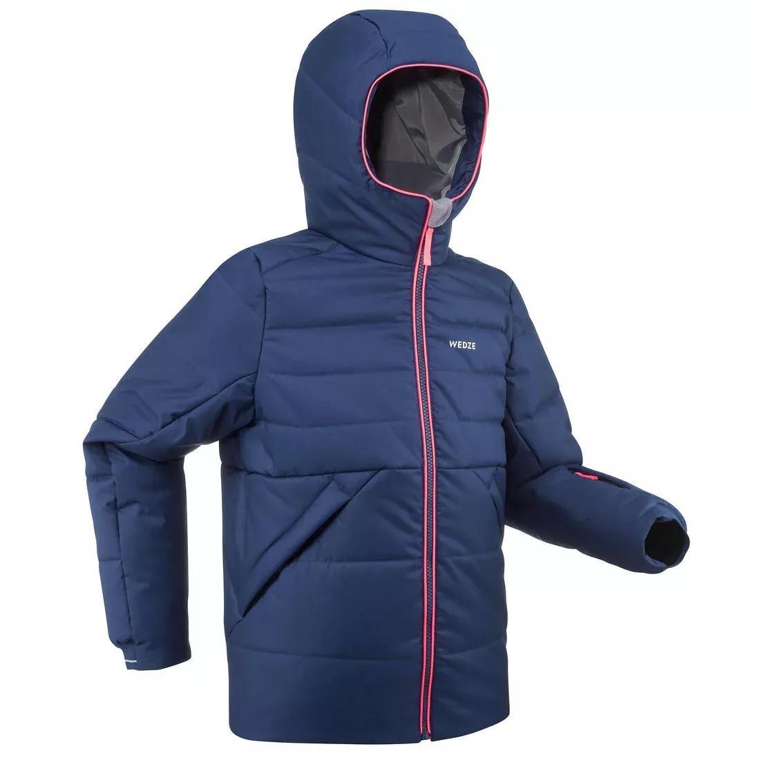 Kids Extra Warm And Waterproof Padded Ski Jacket - 100 Warm, Blue, No Color, medium