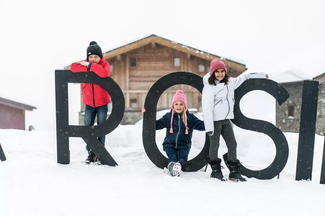 Kids Extra Warm And Waterproof Padded Ski Jacket - 100 Warm, Blue, No Color, medium