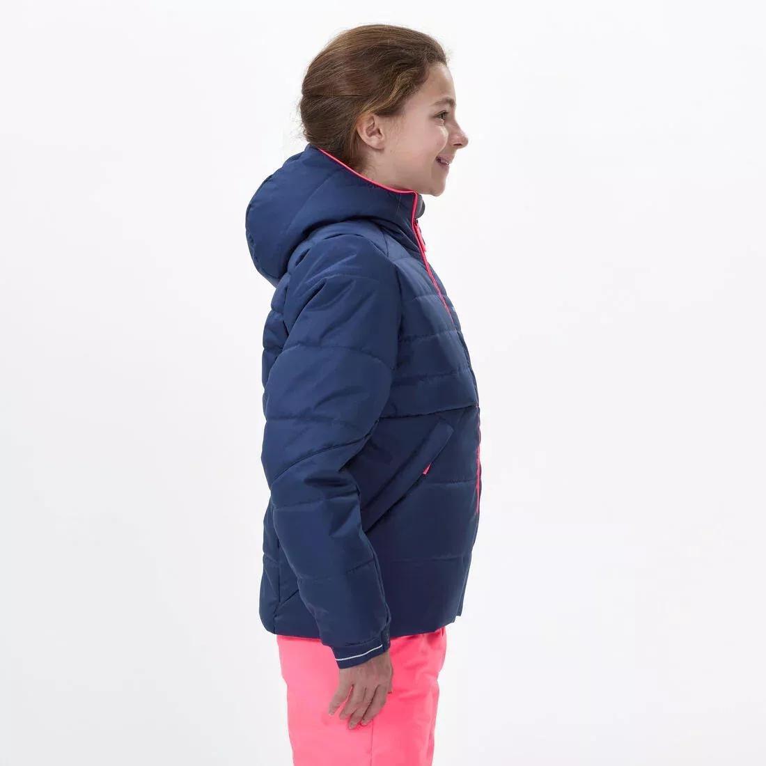 Kids Extra Warm And Waterproof Padded Ski Jacket - 100 Warm, Blue, No Color, medium