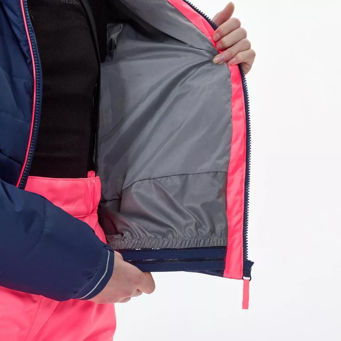 Kids Extra Warm And Waterproof Padded Ski Jacket - 100 Warm, Blue, No Color, medium