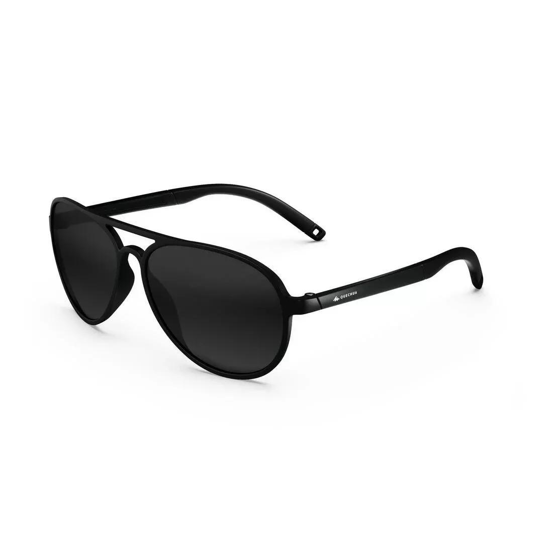 QUECHUA - Category 3 Mh 500 Polarised Hiking Sunglasses, Black