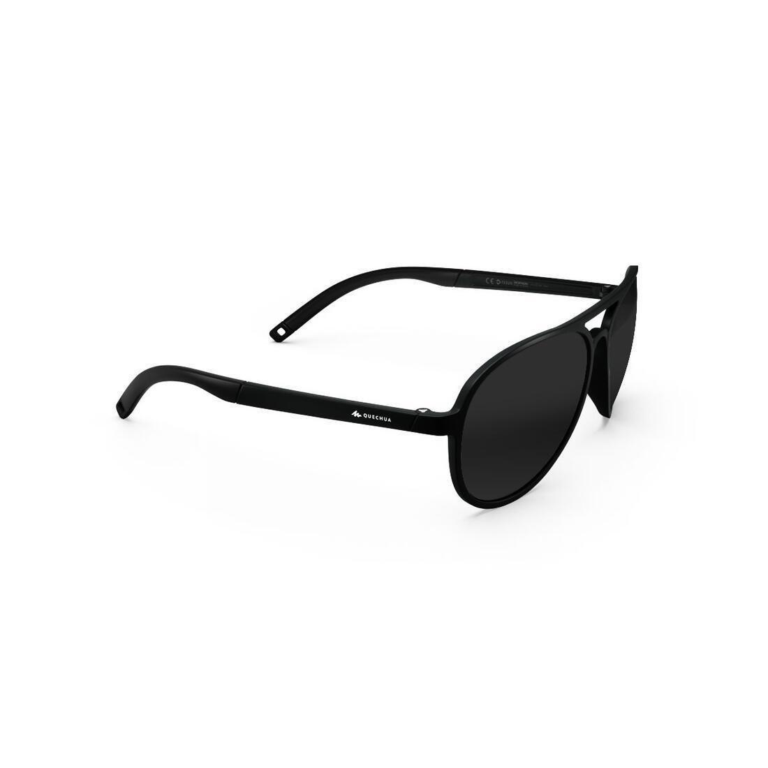 QUECHUA - Category 3 Mh 500 Polarised Hiking Sunglasses, Black