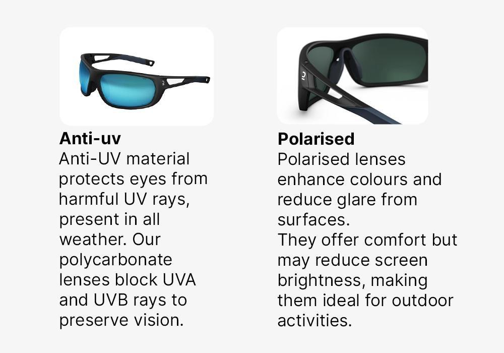 Unisex S Hiking Sunglasses Mh580 Polarising Category 4, Black, No Color, large image number 17