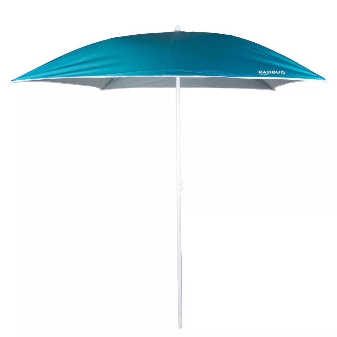 Square Parasol Beach Umbrella 1.5 Person Upf50+ Tribord Paruv 170, Green, No Color, large image number 0