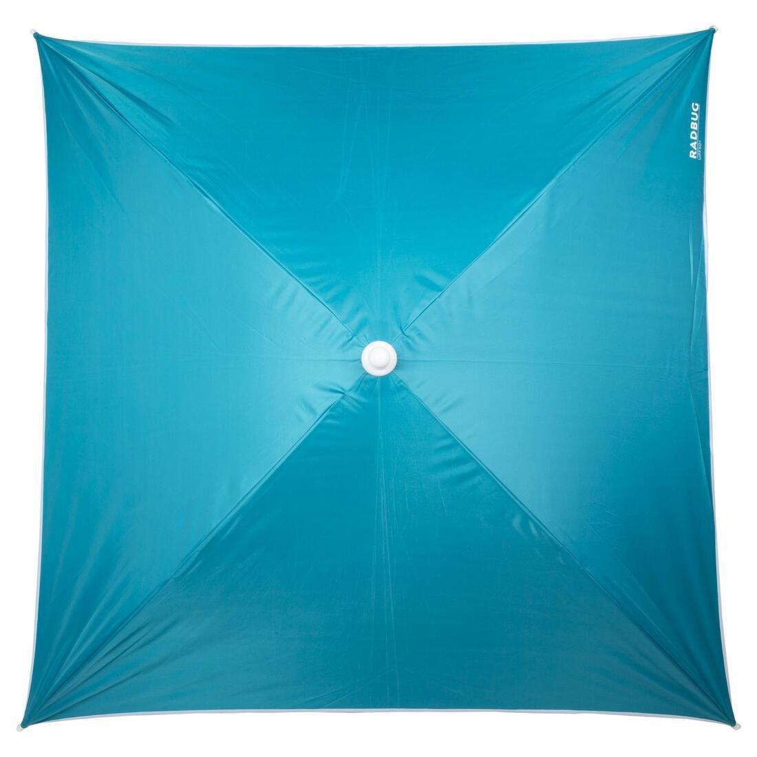 Square Parasol Beach Umbrella 1.5 Person Upf50+ Tribord Paruv 170, Green, No Color, large image number 2