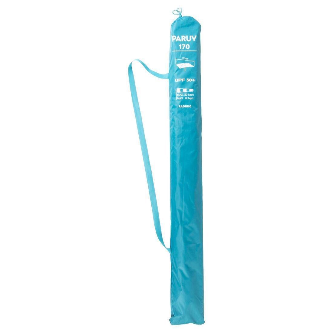 Square Parasol Beach Umbrella 1.5 Person Upf50+ Tribord Paruv 170, Green, No Color, large image number 3