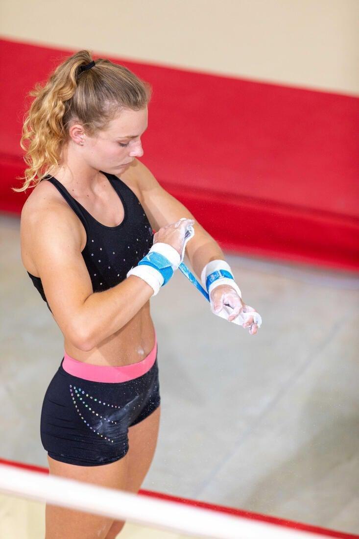 Kids Girls GymnasticsSports Bra - 500, Black, No Color, large image number 8