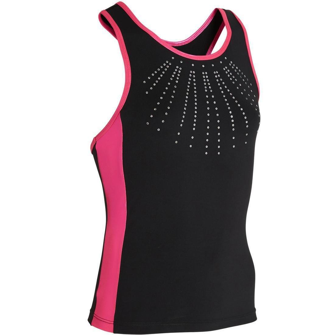 Girls Artistic Gymnastics Tank Top/Sequins, Black, , large image number 11