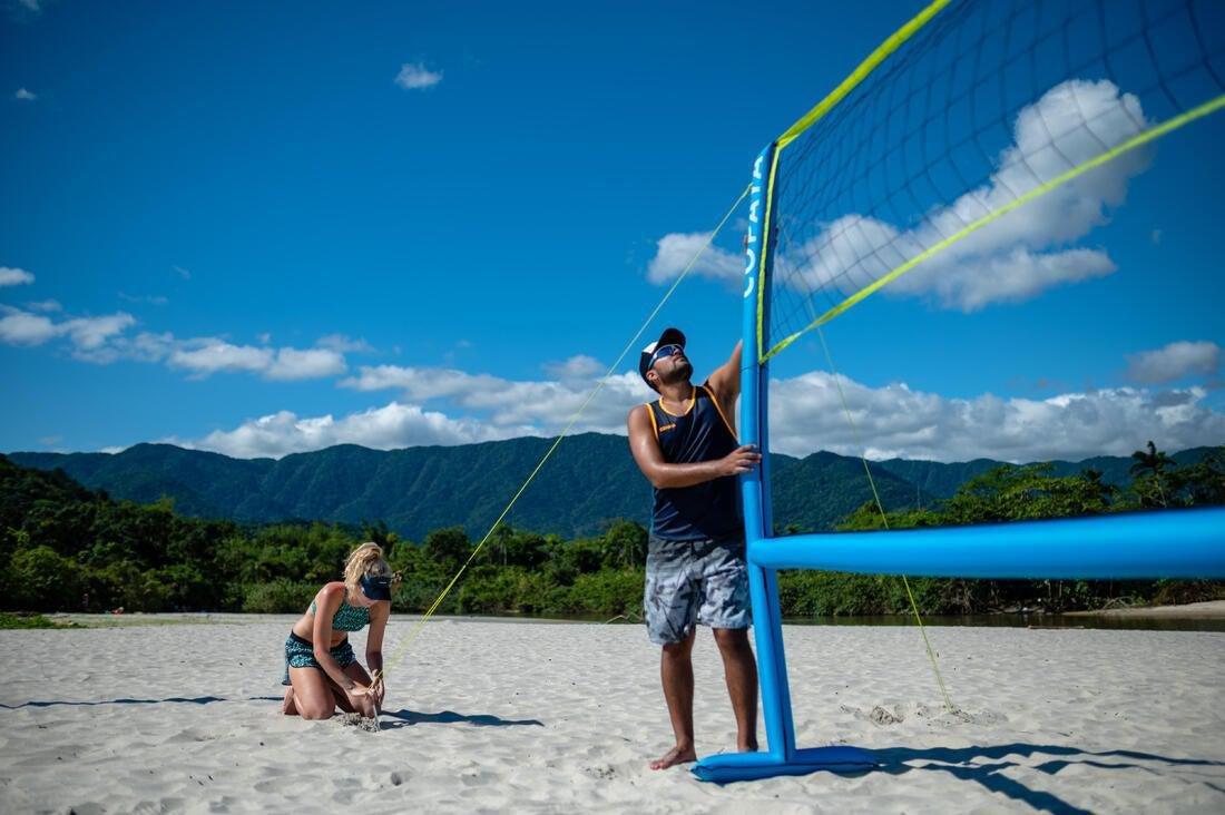 KIPSTA - Inflatable Beach Volleyball Set (Net And Structure) 500 - Blue